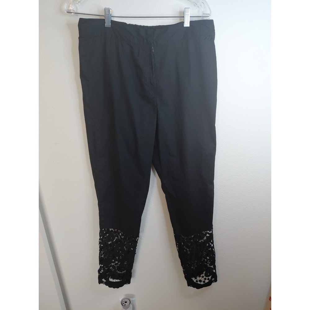 Manav  Proper‎ Lace Cutout Black Pants Size 16  Peasant Y2k Festival Flirty Club